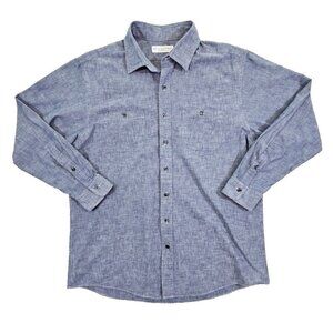 Ratio Clothing Button Up Shirt Men's XL Light Blue Long Sleeve Made In USA